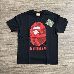 Bape Black Tee with Red Graphic